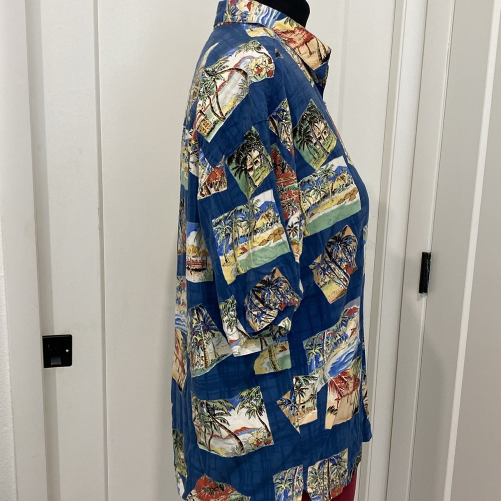 Quicksilver, Silver Edition Button Up Aloha Tropi… - image 3